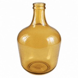 Vase aus recyceltem Braunglas in Form einer Gärflasche, 42 cm