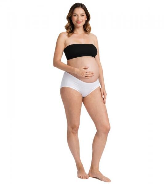 2er Pack Damen Umstands-Slip Unterw&auml;sche aus Bio-Baumwolle Schwangerschafts-Unterhose 944207 Schwarz/Wei&szlig;