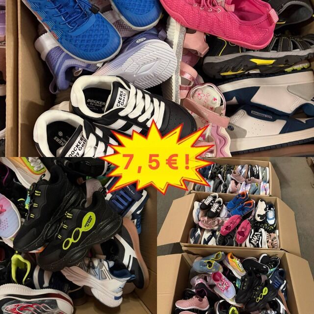 7,50 € pro Paar – DOCKERS Kinderschuhe Mix Kategorie A und Muster, neue Modelle, voller Größenlauf, Original-Restposten