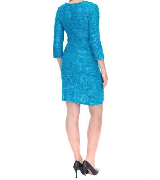 Aniston SELECTED Damen Maschenkleid modisches Herbst-Kleid 52819234 Petrolblau