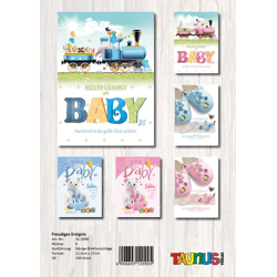 Babykarte - 100 Stück - 6 Motive