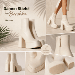 Bershka Women's Platform Ankle Boots