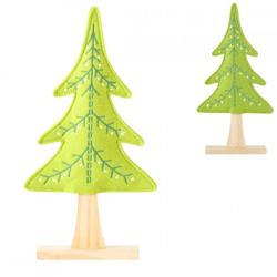 Boltze Weihnachtsbaum auf Sockel aus Filz, 32 cm, 2er-Set, sortiert