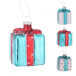 Boltze Weihnachtsanhänger „Jilly Gift“, 7,5 cm, 4er-Set (gemischte Farben)
