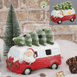 Bus with Christmas tree with LED light, approx. 21cm