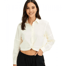 Damen Sommer-Bluse langärmlige Crepe-Bluse Große Größen 920882 Beige