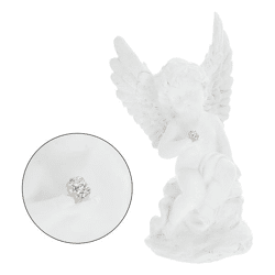 Angel with a sparkling stone, white, large, approx. 18 cm tall