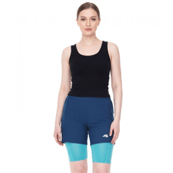 F2 Fahrrad-Hose nachhaltige Damen Mountainbike-Hose mit Sitzpad 2in1 Fahrrad-Shorts 89267667 Türkis/Blau