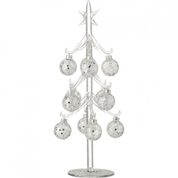 J-Line Weihnachtsbaum aus Glas mit Glitzer, 30 cm