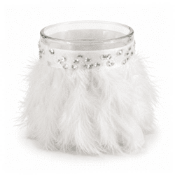 J-Line theelichthouder Feather wit 9 cm