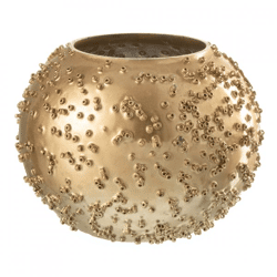 J-Line theelichthouder Lise goudkleurig 10,5 cm