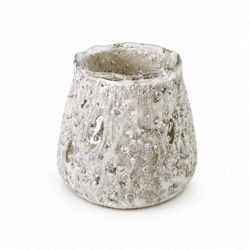J-Line theelichthouder Stone grijs 9 cm