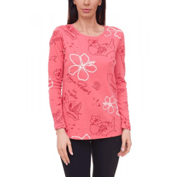 KangaROOS Sweatshirt Damen Baumwoll-Pulli mit verschiedenen Prints 61261202 Rosa/Rot