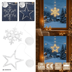 LED Fensterleuchte Weihnachten, 2/s, ca. 60cmH