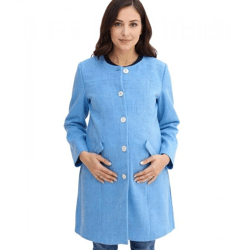 nachhaltiger Damen Mantel Schwangerschafts-Jacke Umstands-Mantel Boucle-Jacke 912560 Hellblau