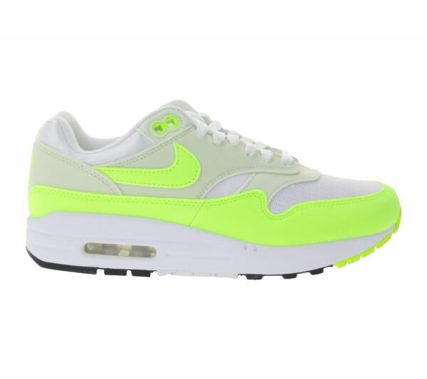 NIKE Air Max 1 Damen Sneaker Turnschuhe mit Air Max-D&auml;mpfung Low-Top Schuhe DZ2628 100 Wei&szlig;/Gelb