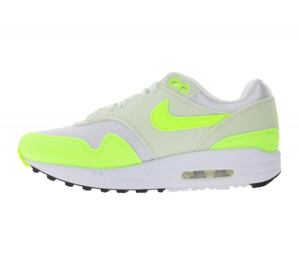 NIKE Air Max 1 Damen Sneaker Turnschuhe mit Air Max-D&auml;mpfung Low-Top Schuhe DZ2628 100 Wei&szlig;/Gelb