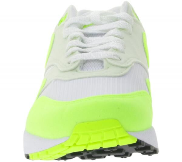 NIKE Air Max 1 Damen Sneaker Turnschuhe mit Air Max-D&auml;mpfung Low-Top Schuhe DZ2628 100 Wei&szlig;/Gelb