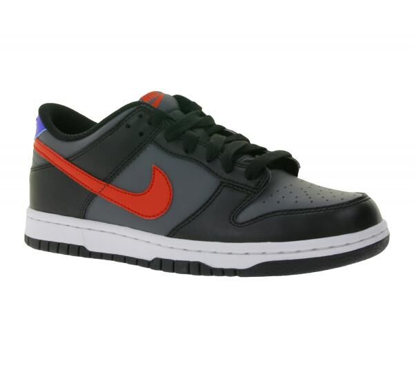 NIKE Dunk Low Kinder Sneaker M&auml;dchen und Jungen Skater-Schuhe FV0373 001 Grau/Schwarz/Rot