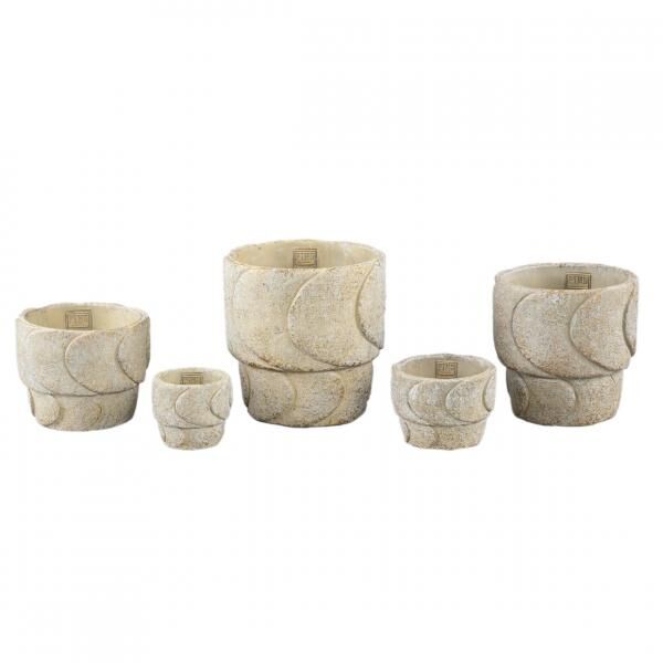 PTMD Gibran XS Flower Pot, Cream, 9 cm