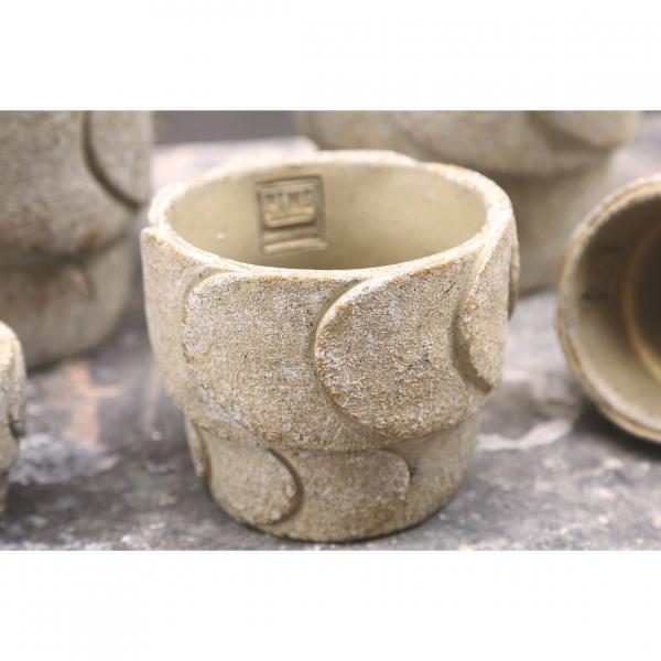 PTMD Gibran XS Flower Pot, Cream, 9 cm