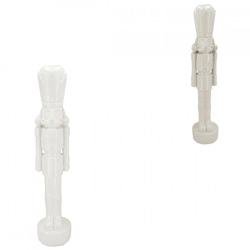 Statue Nussknacker weiß/creme 16,5 cm 2 Stück sortiert