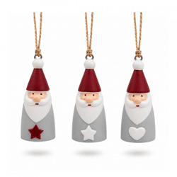 Stern Fabrik Weihnachtsanhänger Weihnachtsmann 7 cm 3fach sortiert