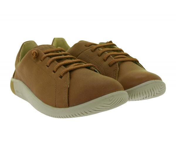 Stilvolle KEEN KNX Lace Damen Leder Sneaker Barfu&szlig;inspirierten Freizeitschuhe mit Schn&uuml;rung 1029025 Plaza/Taupe