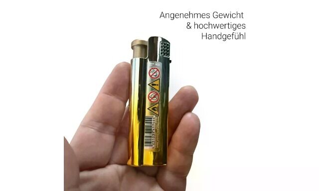 ALPHA Metall JET Feuerzeug „Black/Gold Elegance“ 25er Display