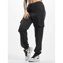bequeme Urban Classics Damen Jeans Stretch Kordelzug Reißverschluss mit Baumwolle Schwarz