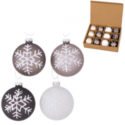 Boltze kerstbal Floka 8 cm 4 assorti