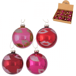 Boltze kerstbal Kisses 8 cm 4 assorti