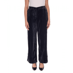 Damen Samt-Hose nachhaltige Stoff-Hose knöchellange Freizeit-Hose 931114 Schwarz