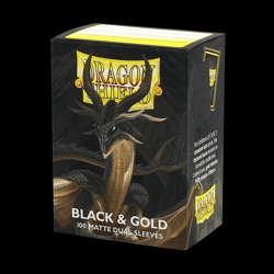 Dragon Shield - Standard Dual Sleeves: Black & Gold [Matte] (100 Sleeves)