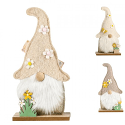 Gnome op voet 34,5 cm 3 assorti