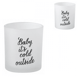 J-Line theelichthouder Baby 8 cm 2 assorti
