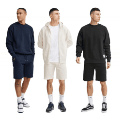 klassische 11 PROJECT PRAndri Herren Sweatshorts mit Kordelzug Shorts 21300991-ME in Blau, Schwarz oder Beige