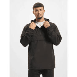 lässige Urban Classics Herren Jacke Reißverschluss Kapuze 78 g/m² Schwarz
