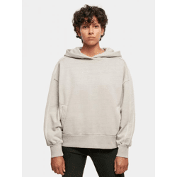 lässiger Urban Classics Damen Hoodie große Kapuze Taschen 470 g/m² mit Baumwolle Grau