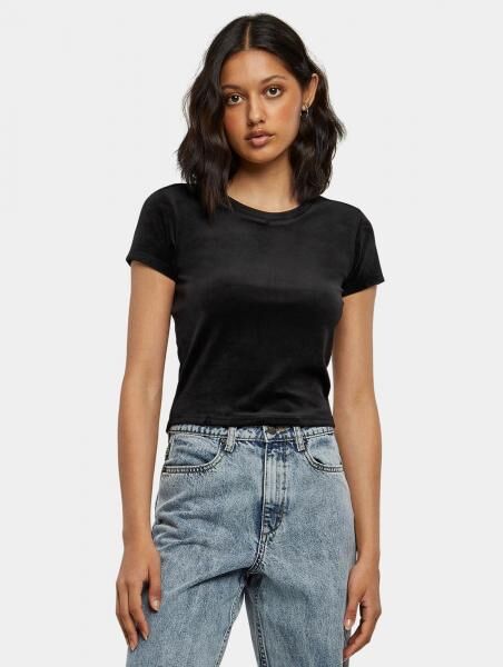 l&auml;ssiges Urban Classics Damen T-Shirt Stretch Slim Fit 270 g/m&sup2; Schwarz