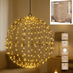 LED Kugel, schwarz, 272LEDs, 50cmD