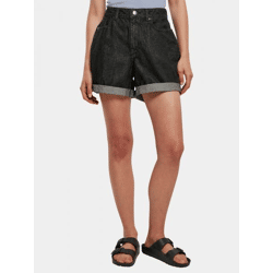 moderne Urban Classics Damen Jeans Reißverschluss Taschen 370 g/m² mit Baumwolle Schwarz