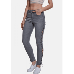 Modern Urban Classics Women's Skinny-Fit Stretch Jeans with Pockets, Cotton Blend, Gray