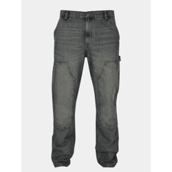 moderne Urban Classics Herren Jeans Straight Fit Taschen Denim mit Baumwolle Blau/Beige