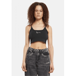 modernes Karl Kani Damen T-Shirt Stretch 225 g/m² Schwarz