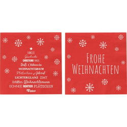 Servietten, Weihnachten, rot, 2/s, 20er Pack