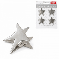 Stern Fabrik clip Ster metaal 3,5 cm set van 4