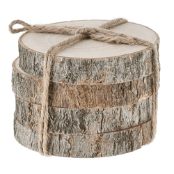 Coaster wooden disk, set of 4, approx. 12cmD
