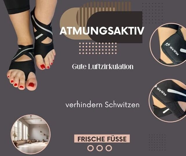 Yoga Socken ohne Zehen I rutschfest I Pilates & Yoga I Größe 35–39 I Neuware