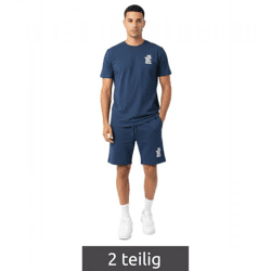 2-teiliges ON THAT ASS Brooklyn Herren Sport-Set Performance Set Gym Outfit mit T-Shirt & Shorts Navy
